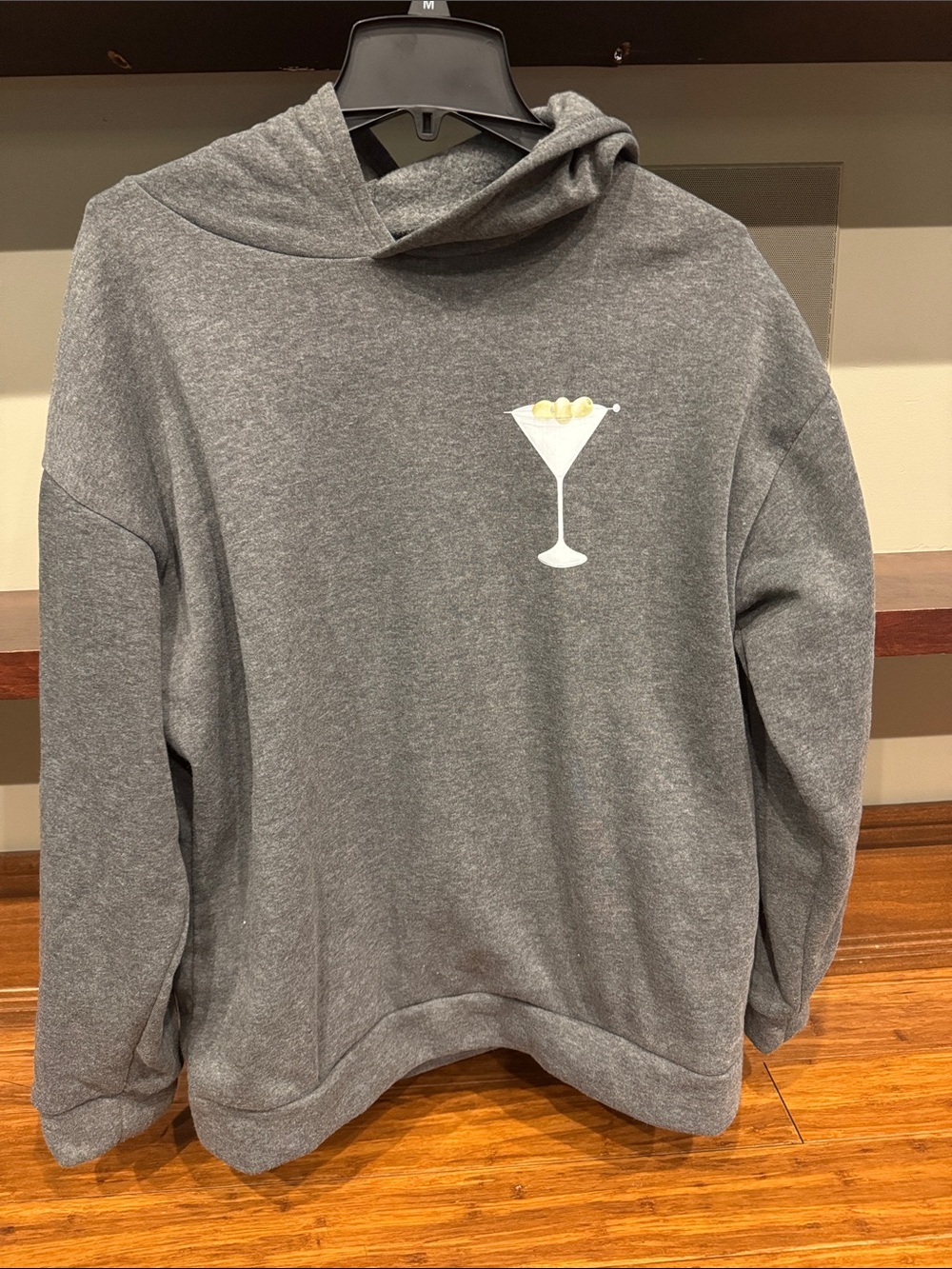 Women’s Gray Hooded Sweatshirt with Martini Graphic